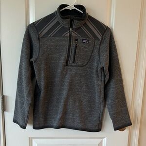 Patagonia Boys Charcoal Quarter-Zip Jacket